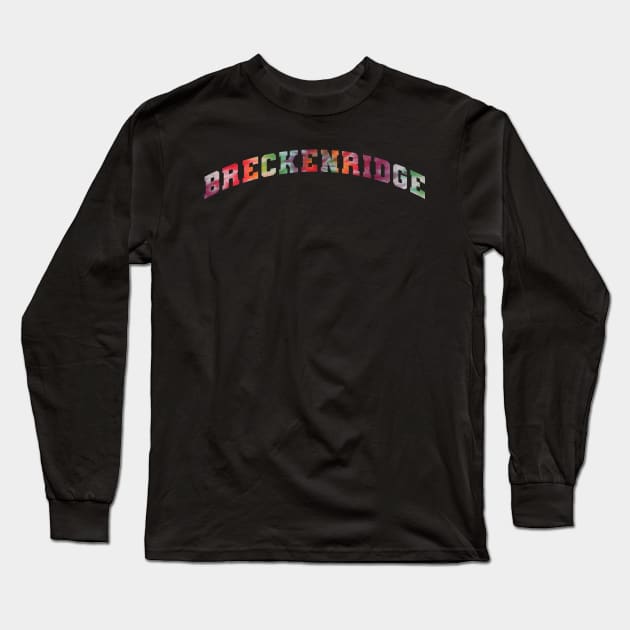 Breckenridge Colorado Tie Dye Text Arched Long Sleeve T-Shirt by PodDesignShop